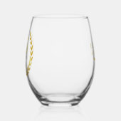 クラシック金ゴールドエレガントリース記念日の名前 ステムなしワイングラス (左)