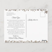 クラシック金ゴールドエレガントヴィンテージ花ありがとう ポストカード (裏面)