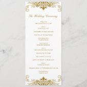 クラシック金ゴールドカラーエレガントアイアン結婚ワーク プログラム (裏面)