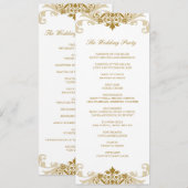 クラシック金ゴールドカラーエレガントアイアン結婚ワーク プログラム (正面/裏面)