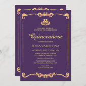 クラシック金ゴールドキンセアニェラ 招待状 (正面/裏面)