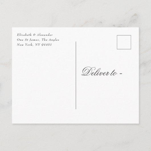 クラシック金ゴールドクレストモノグラムフォイル日付を保存 案内ポストカード (裏面)