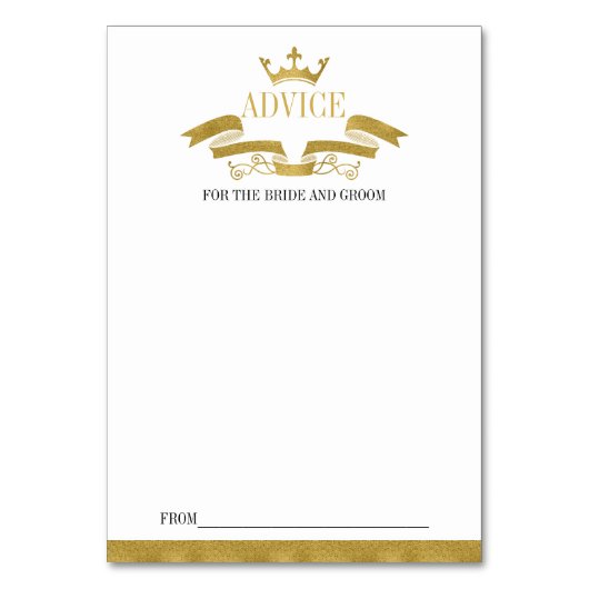 クラシック金ゴールドクレスト結婚のアドバイスカード テーブルナンバー (正面)