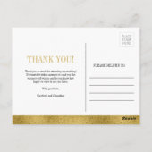 クラシック金ゴールドクレッ結婚トサンキューハガキ ポストカード (裏面)