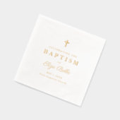 クラシック金ゴールドクロスエレガントスクリプトバプテスマ 箔ナプキン (左)