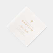 クラシック金ゴールドクロスエレガントスクリプトバプテスマ 箔ナプキン (右)