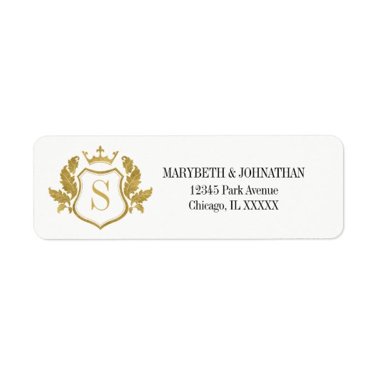 クラシック金ゴールドク結婚レ住所 シール (正面)