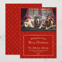 クラシック金ゴールドグレームフォトクリスマスフラット