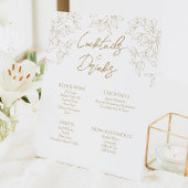 クラシック金ゴールドグ結婚リーのカクテルとドリンク 台座サイン