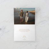 クラシック金ゴールドグ結婚リーリーの写真を折り畳み サンキューカード (内部)