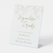 クラシック金ゴールドグ結婚リーリーの名物 台座サイン (正面)