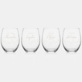 クラシック金ゴールドグ結婚リーリーブライダルパーティ ステムなしワイングラス (正面)