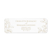 クラシック金ゴールドグ結婚リーリー差出人住所ラベル ラベル (正面)