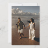 クラシック金ゴールドグ結婚レリーの写真招待状 招待状 (裏面)