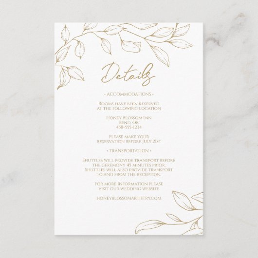 クラシック金ゴールドグ結婚レリー詳細 エンクロージャーカード (正面)