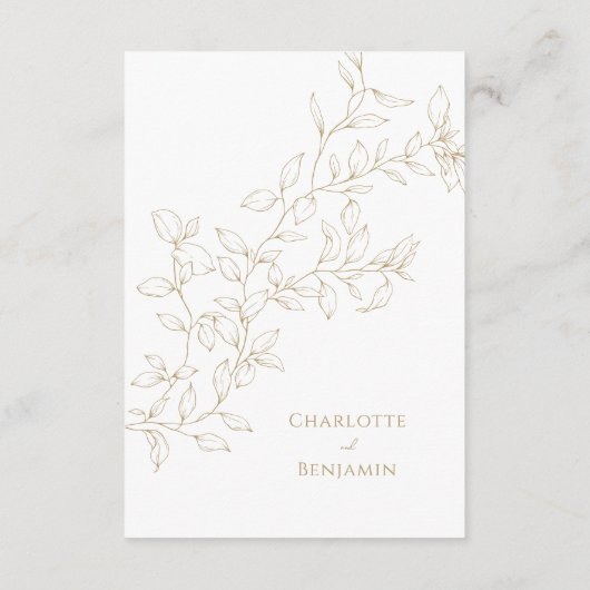 クラシック金ゴールドグ結婚レリー詳細 エンクロージャーカード (裏面)