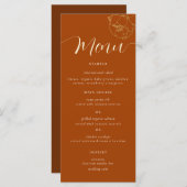 クラシック金ゴールドシンプルピーニーラストブラウン秋の結婚式 メニュー (正面/裏面)