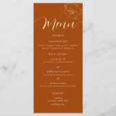 クラシック金ゴールドシンプルピーニーラストブラウン秋の結婚式 メニュー (正面)