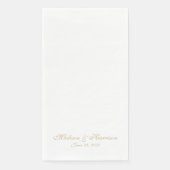 クラシック金ゴールドスクリプト名前をカスタムするの日付シ結婚ック (正面)