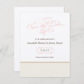 クラシック金ゴールドストライプ日付カードの保存 セーブザデート (正面/裏面)