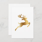 クラシック金ゴールドディアクリスマスカード 出欠カード (正面/裏面)