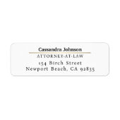 クラシック金ゴールドフェイクライン法の弁護士住所 ラベル (正面)