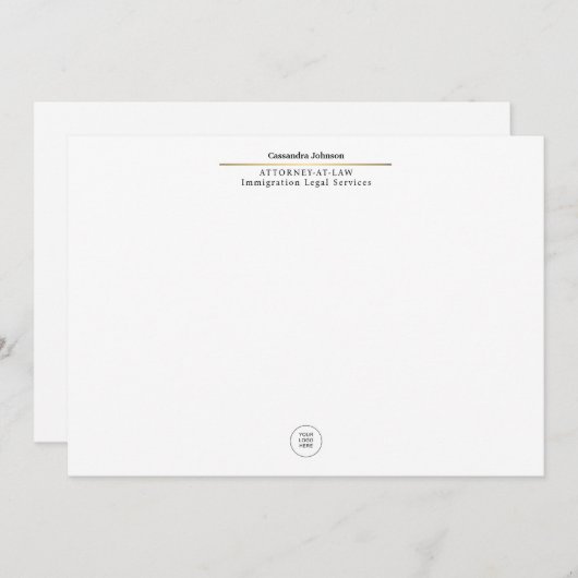 クラシック金ゴールドフェイクライン法弁護士ビッグ サンキューカード (正面/裏面)