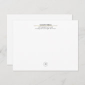 クラシック金ゴールドフェイクライン法弁護士登録 サンキューカード (正面/裏面)