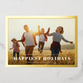 クラシック金ゴールドフォトフレーム | クリスマスエレガント文字 箔シーズンカード (正面)