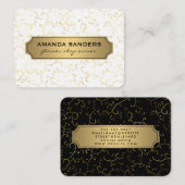 クラシック金ゴールドフレームつる植物パターン 名刺 (正面/裏面)