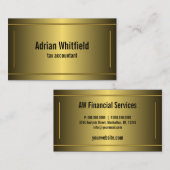 クラシック金ゴールドフレームバーHorizontal Accountant 名刺 (正面/裏面)