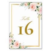 クラシック金ゴールドフレームピンク結婚赤面 テーブルナンバー (裏面)