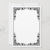 クラシック金ゴールドフレームホワイトイスラム結婚教徒 招待状 (裏面)