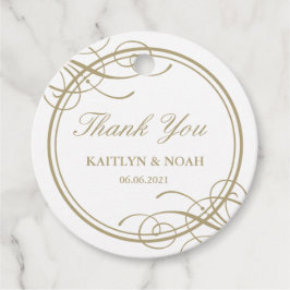 クラシック金ゴールドフレームラグジュアリー結婚ズサンキュー フェイバータグ