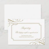 クラシック金ゴールドフレームラグジュアリー結婚ズレジストリ エンクロージャーカード (正面/裏面)