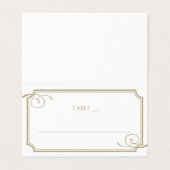 クラシック金ゴールドフレームラグジュアリー結婚ズ座席表 名刺 (外部フラット)