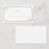 クラシック金ゴールドフレームラグジュアリー結婚ズ プレイスカード (正面/裏面)