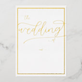クラシック金ゴールドフレームロマン結婚ト書 箔招待状 (正面)