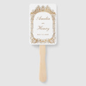 クラシック金ゴールドフレ縁どーム結婚白 ハンドファン (裏面)