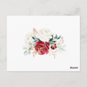 クラシック金ゴールドフローラバケットリストカード ポストカード (裏面)