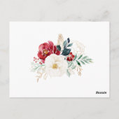 クラシック金ゴールドフローラ結婚のアドバイスカード ポストカード (裏面)