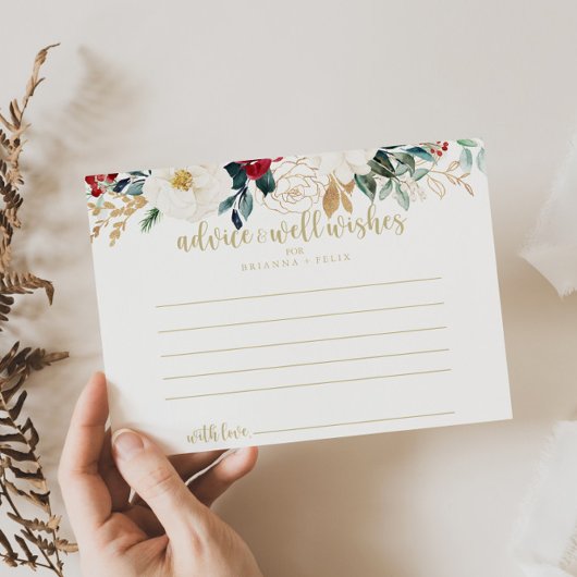 クラシック金ゴールドフローラ結婚のアドバイスカード ポストカード