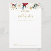 クラシック金ゴールドフローラ結婚の願い アドバイスカード (正面)