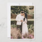 クラシック金ゴールドフ素朴レムの結婚写真救の日付 招待状 (裏面)