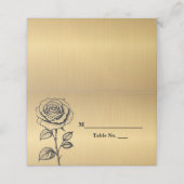 クラシック金ゴールドブラックバラ座席表 プレイスカード (外部開封)