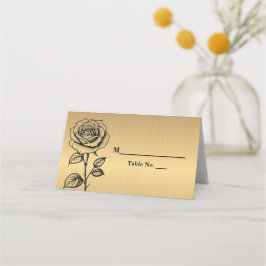 クラシック金ゴールドブラックバラ座席表 プレイスカード