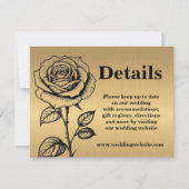 クラシック金ゴールドブラックバラWebサイトのエンクロージャカード 招待状 (正面)