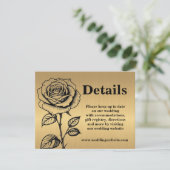 クラシック金ゴールドブラックバラWebサイトのエンクロージャカード 招待状 (スタンド正面)