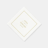 クラシック金ゴールドブロック新郎新婦のナ結婚プキンス スタンダードカクテルナプキン (角)