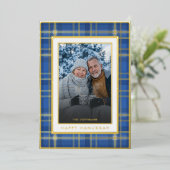 クラシック金ゴールドプライドHappy Hanukkah写真 箔シーズンカード (立ち正面)